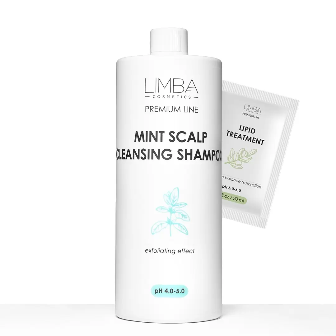 Набор для глубокого очищения кожи головы Limba Cosmetics Premium Line Mint Scalp Cleansing Shampoo